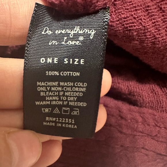 Do everything in love casual burgundy lightweight open ruffled cardigan one size - Picture 3 of 6